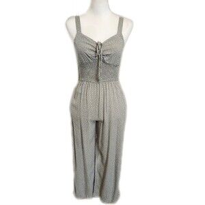 Jessica Simpson 100% rayon jumpsuit romper sage olive green w/ dots - S